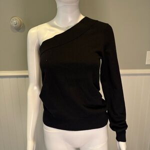 Theory Black Off-the-Shoulder Sweater